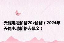 天能电池价格20v价格（2024年天能电池价格表黑金）