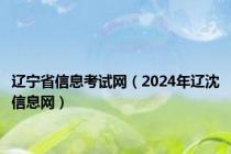 辽宁省信息考试网（2024年辽沈信息网）