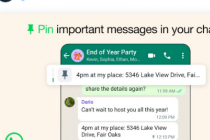 WhatsApp更新增加了固定多条消息的功能