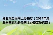 湖北税务局网上办税厅（2024年湖北省国家税务局网上办税系统官网）
