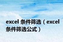 excel 条件筛选（excel条件筛选公式）