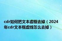 cdr如何把文本虚框去掉（2024年cdr文本框虚线怎么去掉）