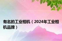 有名的工业相机（2024年工业相机品牌）