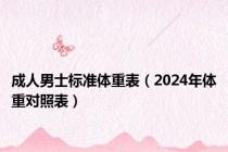 成人男士标准体重表（2024年体重对照表）