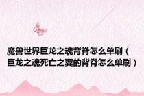 魔兽世界巨龙之魂背脊怎么单刷（巨龙之魂死亡之翼的背脊怎么单刷）