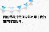 我的世界打雷指令怎么用（我的世界打雷指令）