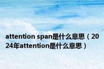attention span是什么意思（2024年attention是什么意思）