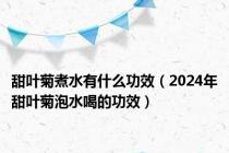 甜叶菊煮水有什么功效（2024年甜叶菊泡水喝的功效）