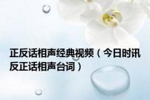 正反话相声经典视频（今日时讯反正话相声台词）
