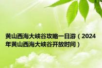黄山西海大峡谷攻略一日游（2024年黄山西海大峡谷开放时间）