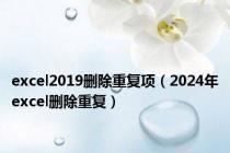 excel2019删除重复项（2024年excel删除重复）