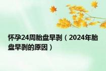 怀孕24周胎盘早剥（2024年胎盘早剥的原因）