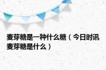 麦芽糖是一种什么糖（今日时讯麦芽糖是什么）