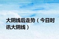 大阴线后走势（今日时讯大阴线）
