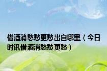 借酒消愁愁更愁出自哪里（今日时讯借酒消愁愁更愁）