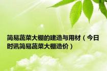 简易蔬菜大棚的建造与用材（今日时讯简易蔬菜大棚造价）