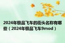 2024年极品飞车的街头名称有哪些（2024年极品飞车9mod）