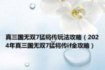 真三国无双7猛将传玩法攻略（2024年真三国无双7猛将传if全攻略）