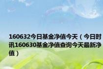 160632今日基金净值今天（今日时讯160630基金净值查询今天最新净值）