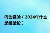 何为经验（2024年什么是经验论）