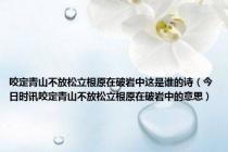 咬定青山不放松立根原在破岩中这是谁的诗（今日时讯咬定青山不放松立根原在破岩中的意思）