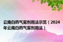 云南白药气雾剂用法示范（2024年云南白药气雾剂用法）