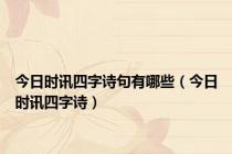 今日时讯四字诗句有哪些（今日时讯四字诗）