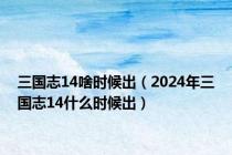三国志14啥时候出（2024年三国志14什么时候出）