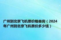 广州到北京飞机票价格查询（2024年广州到北京飞机票价多少钱）