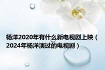杨洋2020年有什么新电视剧上映（2024年杨洋演过的电视剧）