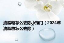 油脂粒怎么去除小窍门（2024年油脂粒怎么去除）
