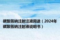 碳酸氢钠注射注液用途（2024年碳酸氢钠注射液说明书）