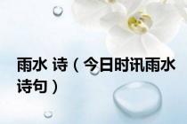 雨水 诗（今日时讯雨水诗句）