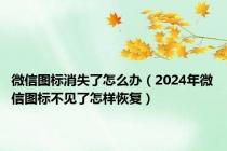微信图标消失了怎么办（2024年微信图标不见了怎样恢复）