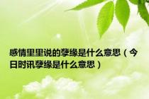 感情里里说的孽缘是什么意思（今日时讯孽缘是什么意思）