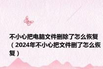 不小心把电脑文件删除了怎么恢复（2024年不小心把文件删了怎么恢复）