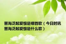 苦海泛起爱恨是哪首歌（今日时讯苦海泛起爱恨是什么歌）