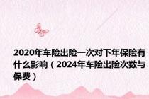 2020年车险出险一次对下年保险有什么影响（2024年车险出险次数与保费）