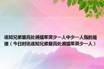 遥知兄弟登高处遍插茱萸少一人中少一人指的是谁（今日时讯遥知兄弟登高处遍插茱萸少一人）