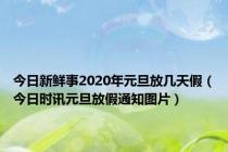 今日新鲜事2020年元旦放几天假（今日时讯元旦放假通知图片）