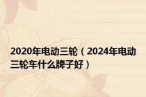 2020年电动三轮（2024年电动三轮车什么牌子好）