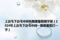 上边毛下边毛中间有颗黑葡萄猜字谜（2024年上边毛下边毛中间一颗黑葡萄打一字）
