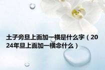 土子旁旦上面加一横是什么字（2024年旦上面加一横念什么）