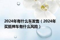 2024年有什么车发售（2024年买抵押车有什么风险）