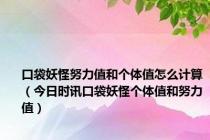 口袋妖怪努力值和个体值怎么计算（今日时讯口袋妖怪个体值和努力值）