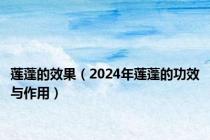 莲蓬的效果（2024年莲蓬的功效与作用）