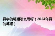 脊字的笔顺怎么写呀（2024年脊的笔顺）