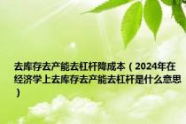 去库存去产能去杠杆降成本（2024年在经济学上去库存去产能去杠杆是什么意思）