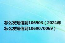 怎么发短信到106903（2024年怎么发短信到1069070069）