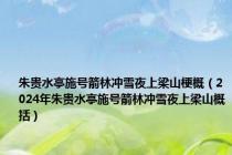 朱贵水亭施号箭林冲雪夜上梁山梗概（2024年朱贵水亭施号箭林冲雪夜上梁山概括）